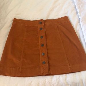 Madewell Button Front Velvet Mini Skirt